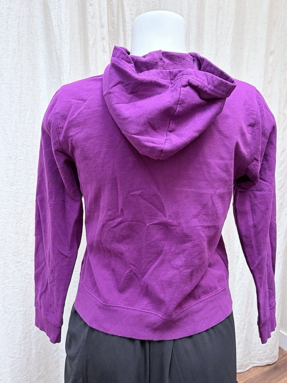 Disney Tinker Bell Purple Full Zip Hooded Hoodie Graphic Print Pockets Size L - Picture 4 of 7